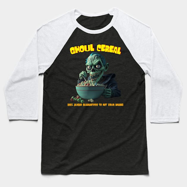 Ghoul Cereal #1 Baseball T-Shirt by Hellbent Media